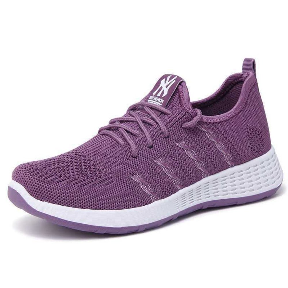 Mesh Top slip-on sneakers - ladies fashion sneakers Purple & White sneakers - Picture 12 of 16